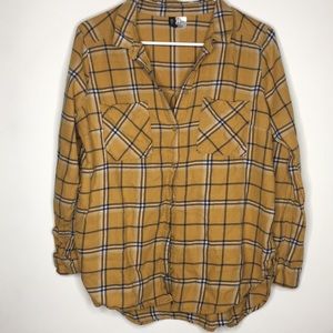 H&M Yellow Plaid Button Shirt